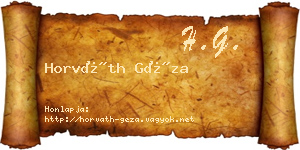 Horváth Géza névjegykártya